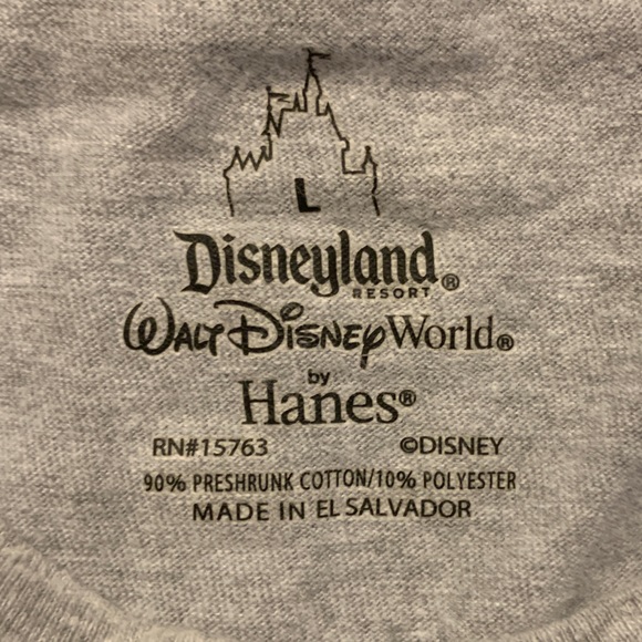 Walt Disney Large Grey Graphic & Velvet T-Shirt - Picture 2 of 3